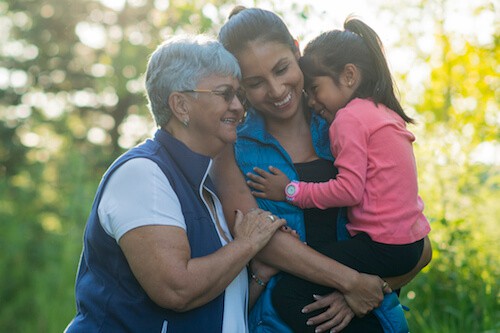 Family members enjoy family fun month together