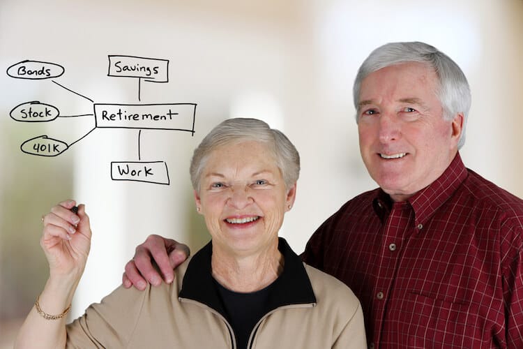 A senior couple starts retirement planning