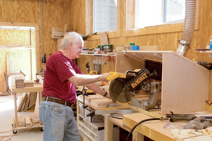 Ted Ryan uses woodworking tools
