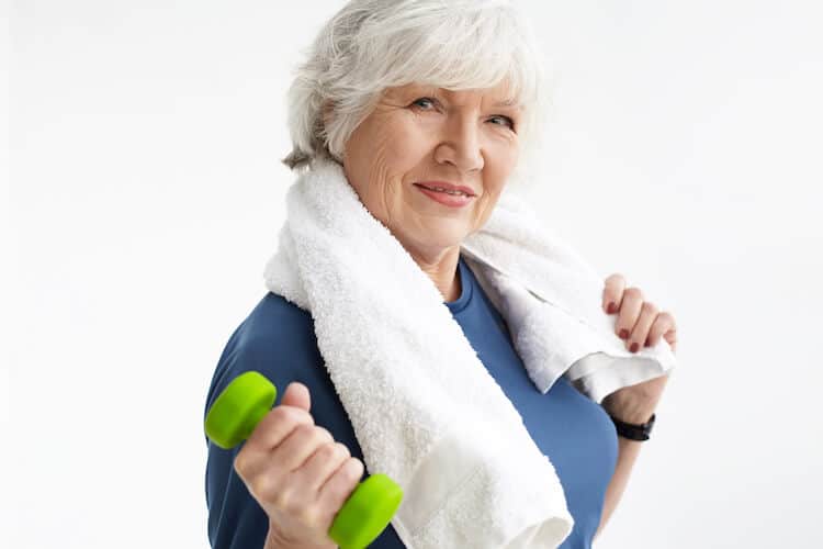 Senior woman celebrates National Healthy Aging Month