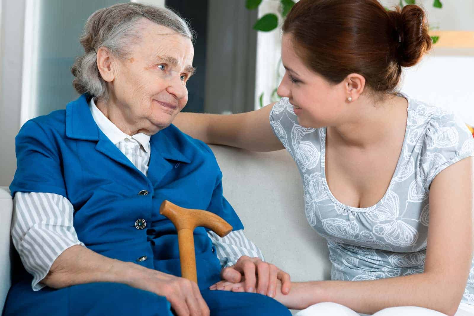 Senior woman and her daughter.